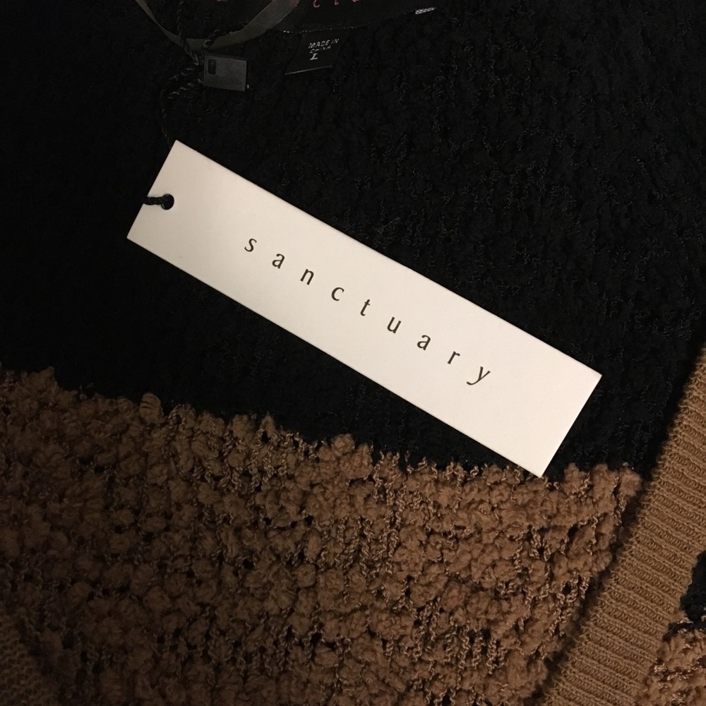 πHPπ Black & Brown Chenille V Neck Sweater - Picture 3 of 3